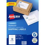 AVERY 959031 L7173 TRUEBLOCK SHIPPING LABEL LASER 10UP WHITE PACK 100