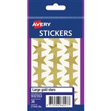 AVERY 932353 MERIT STAR STICKERS 21MM GOLD PACK 36