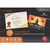GBC LAMINATING POUCH 125 MICRON A3 CLEAR PACK 25