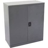 RAPIDLINE GO SWING DOOR STEEL CUPBOARD 2 SHELVES 1015 X 910 X 450MM GRAPHITE RIPPLE