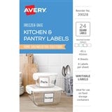 AVERY 39028 KITCHEN AND STOREAGE SQUARE FREEZER LABELS 45 X 45MM WHITE PACK 24