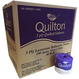 QUILTON TOILET TISSUE PAPER WRAPPED 3PLY 190 SHEET WHITE CARTON 48