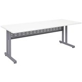 RAPID SPAN C LEG DESK WITH METAL MODESTY PANEL 1200 X 700MM WHITESILVER