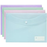 MARBIG DOCULOPE WALLET BUTTON CLOSURE A4 PASTEL ASSORTED