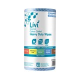 LIVI COMMERCIAL HEAVY DUTY CLEANING CLOTH 300MM X 45M BLUE ROLL 90 SHEETS CARTON 4