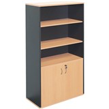 RAPID WORKER HALF DOOR CUPBOARD LOCKABLE 1800 X 900 X 450MM BEECHIRONSTONE