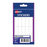AVERY 932018 MULTIPURPOSE STICKERS RECTANGLE 14 X 38MM WHITE PACK 105