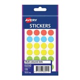 AVERY 932292 MULTIPURPOSE STICKERS CIRCLE 16MM MULTI COLOURED PACK 140