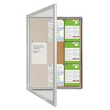 VISIONCHART TX WEATHER RESISTANT NOTICE CASE 1350 X 980MM SILVER FRAME CORK BACKGROUND