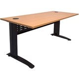 RAPID SPAN DESK WITH METAL MODESTY PANEL 1200 X 700 X 730MM BEECHBLACK