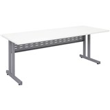 RAPID SPAN C LEG DESK WITH METAL MODESTY PANEL 1800 X 700MM WHITESILVER