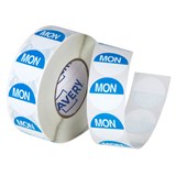 AVERY 937329 REMOVABLE DAY LABEL MONDAY 24MM BLUEWHITE BOX 1000