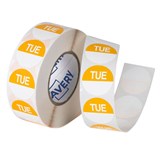 AVERY 937330 REMOVABLE DAY LABEL TUESDAY 24MM YELLOWWHITE BOX 1000