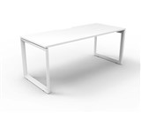 RAPID INFINITY DELUXE 1 PERSON LOOP LEG SINGLE SIDED WORKSTATION 1200 X 750 X 730MM NATURAL WHITE TOP  WHITE FRAME