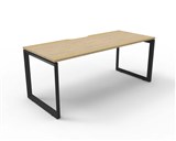 RAPID INFINITY DELUXE 1 PERSON LOOP LEG SINGLE SIDED WORKSTATION 1500 X 750 X 730MM NATURAL OAK TOP  BLACK FRAME