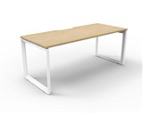 RAPID INFINITY DELUXE 1 PERSON LOOP LEG SINGLE SIDED WORKSTATION 1500 X 750 X 730MM NATURAL OAK TOP  WHITE FRAME