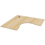 RAPIDLINE SCREEN SCALLOPED CORNER WORKSTATION DESK TOP 1500 X 1500 X 750 NATURAL OAK