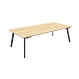RAPIDLINE ETERNITY MEETING AND BOARDROOM TABLE RECTANGLE 2100 X 750 X 730MM NATURAL OAK TOP AND BLACK SATIN BASE