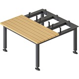 RAPIDLINE LOCKER SEAT AND STAND 915MM BANK OF 3 TEAKBLACK