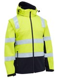 BISLEY HIVIS 2TONE 3 IN 1 SOFT SHELL JACKET WITH REFLECTIVE TAPE  YELLOWNAVY  SIZE XL