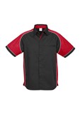 BIZ COLLECTION MENS NITRO SHORT SLEEVE SHIRT  BLACKREDWHITE  SIZE LARGE
