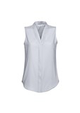 BIZ COLLECTION WOMENS MADISON SLEEVELESS TOP  SILVER MIST  SIZE 14