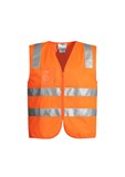 SYZMIK HI VIS FULL ZIP VEST WITH REFLECTIVE TAPE  ORANGE  SIZE 2XL