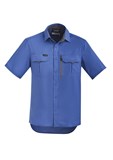 SYZMIK MENS OUTDOOR RIPSTOP SHORT SLEEVE SHIRT  BLUE  SIZE LARGE